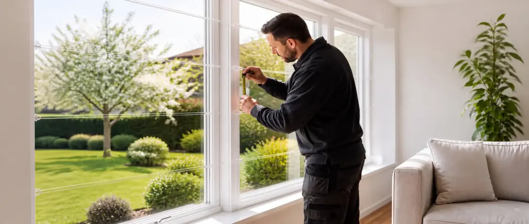 Transparent burglar bars preserving a clear view of a bright garden